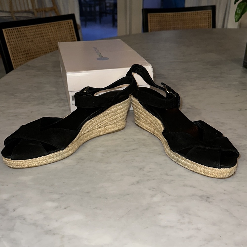 Eric Michael black wedge sandals size 39/9 - Picture 4 of 8